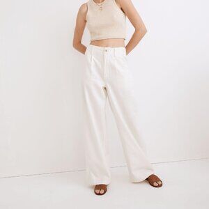 Madewell Cotton-Linen Pleated Wide-Leg Pants (New with Tags)